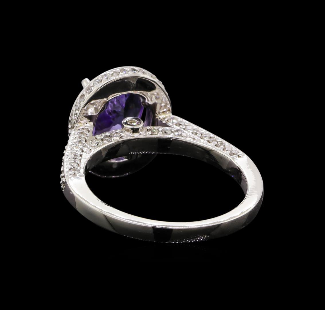 14KT White Gold 2.36 ctw Tanzanite and Diamond Ring