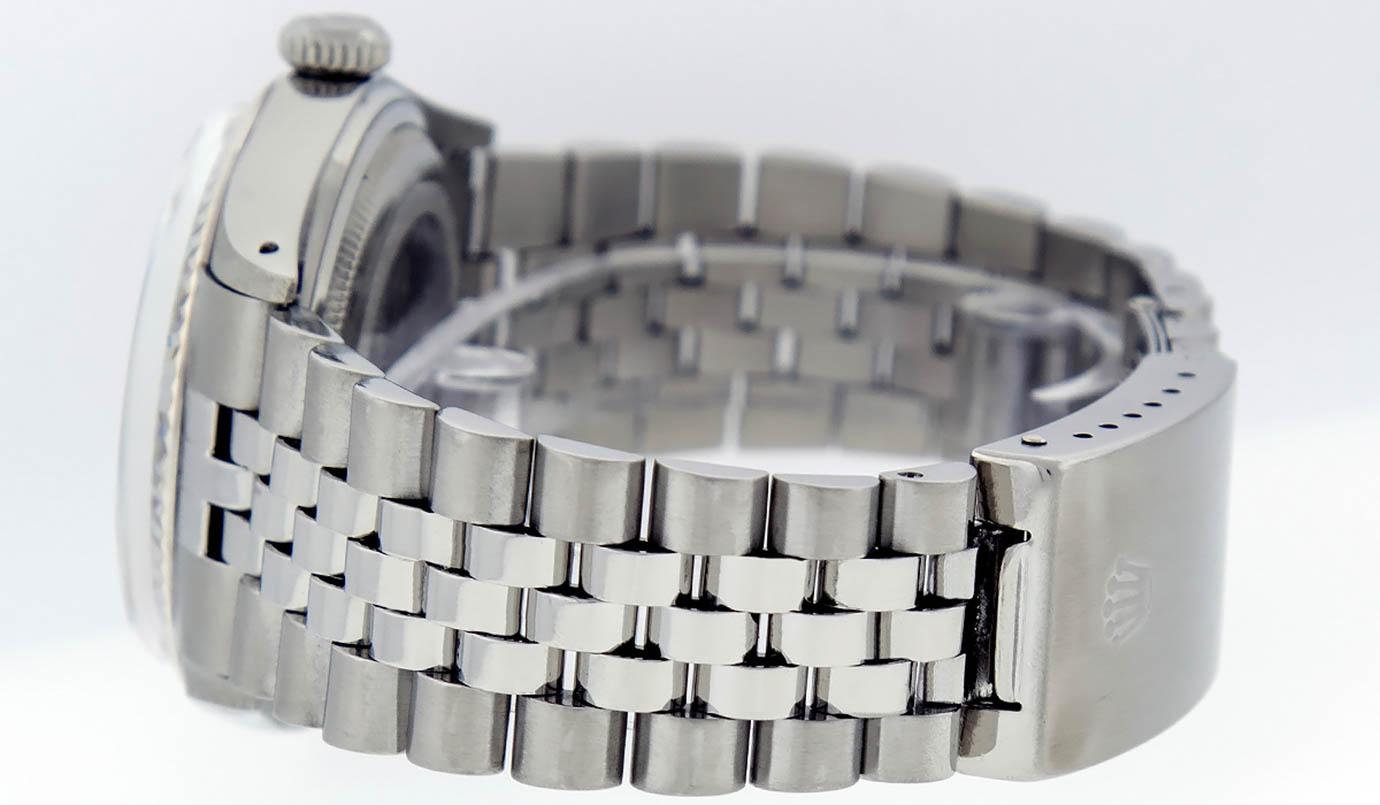 Rolex Mens Stainless Steel 36mm Black Diamond Dial Datejust Wristwatch