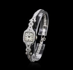 Lusserna for Macy's Platinum Diamond Vintage Ladies Watch