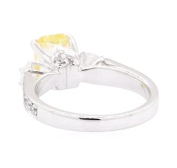 1.90 ctw Yellow Sapphire And Diamond Ring - 18KT Yellow Gold