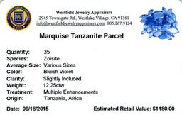 12.25 ctw Marquise Mixed Tanzanite Parcel