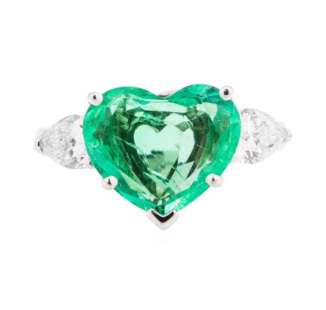 4.19 ctw Emerald and Diamond Ring - Platinum