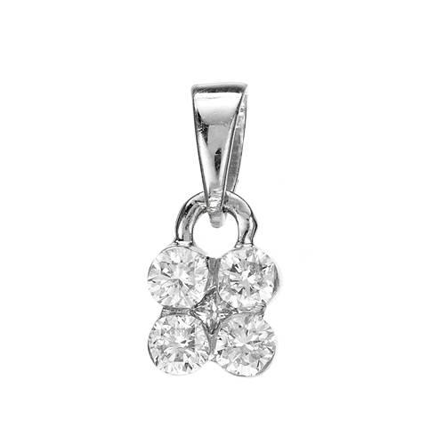 14k White Gold  0.26CTW Diamond Pendant