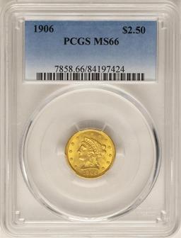 1906 $2 1/2 Liberty Head Quarter Eagle Gold Coin PCGS MS66