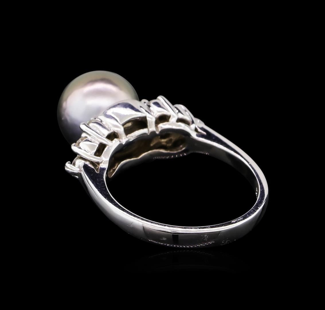 0.33 ctw Pearl and Diamond Ring - 14KT White Gold