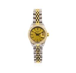 Rolex 14KT Two-Tone Diamond DateJust Ladies Watch