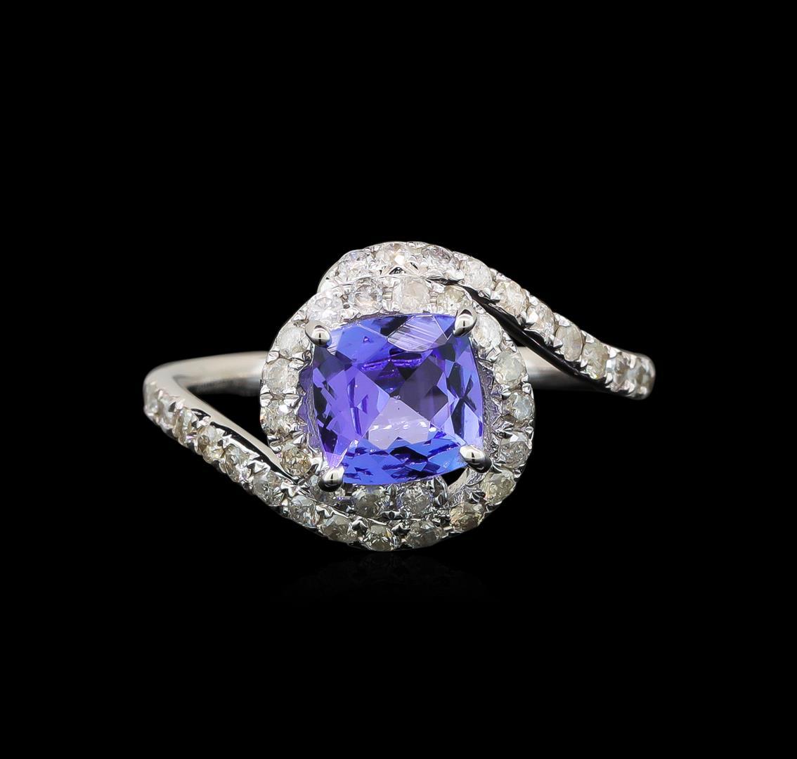 14KT White Gold 1.41 ctw Tanzanite and Diamond Ring