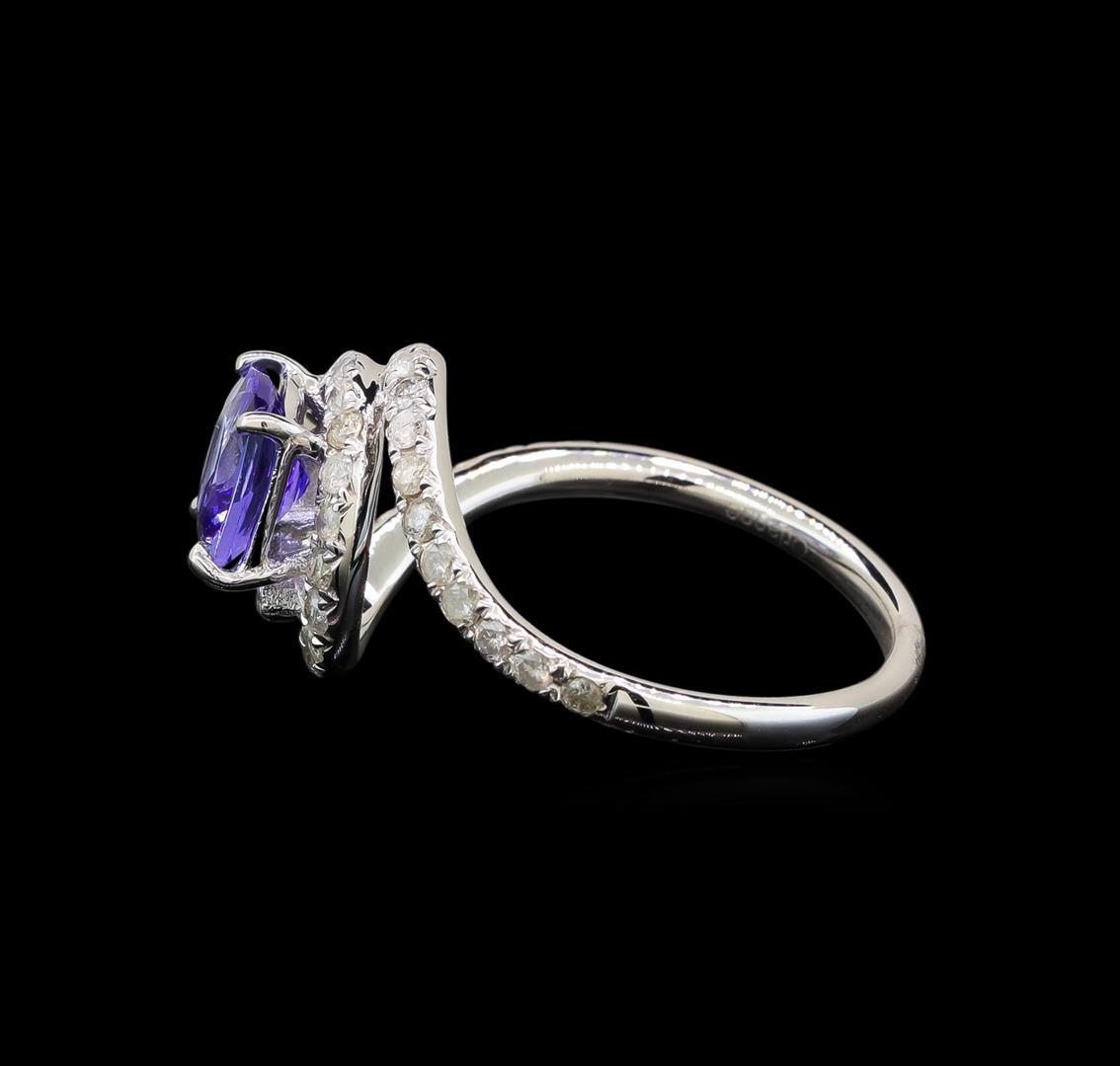 14KT White Gold 1.41 ctw Tanzanite and Diamond Ring