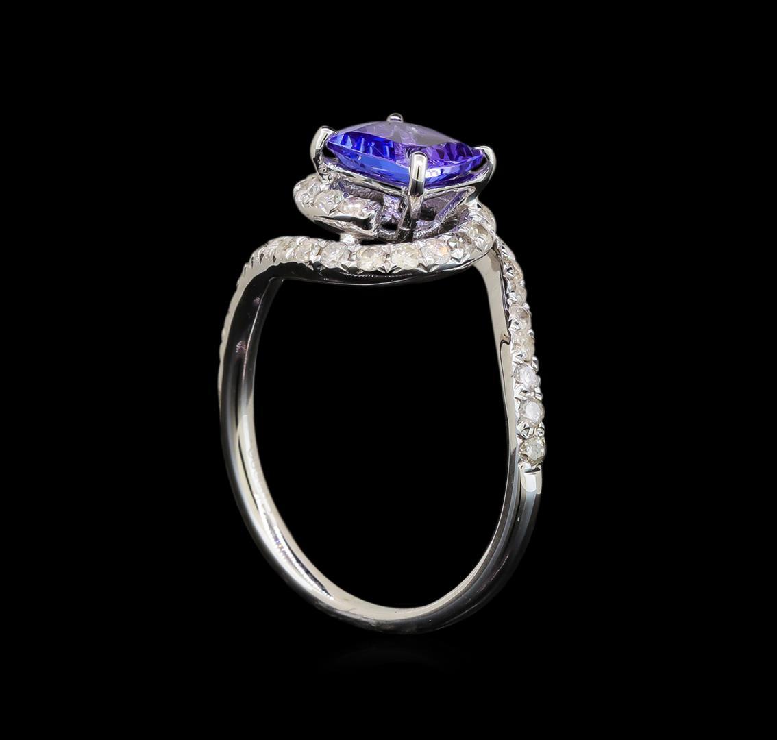 14KT White Gold 1.41 ctw Tanzanite and Diamond Ring