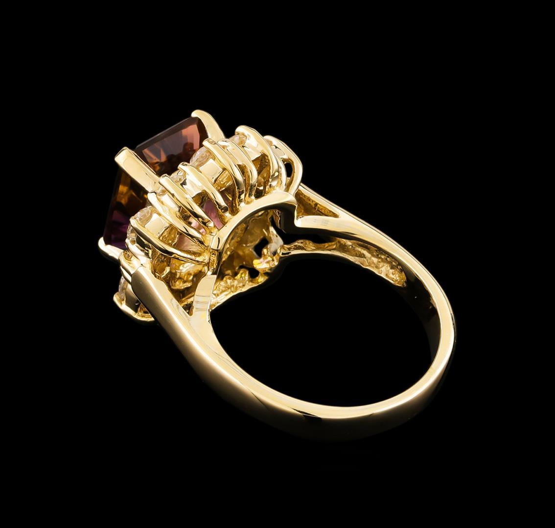 2.65 ctw Ametrine and Diamond Ring - 14KT Yellow Gold