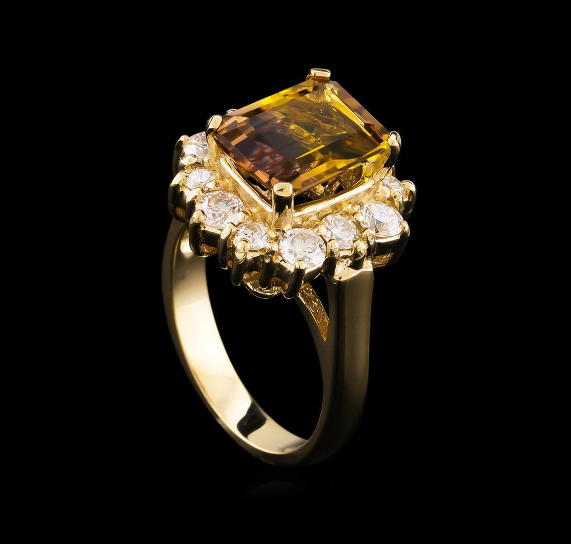 2.65 ctw Ametrine and Diamond Ring - 14KT Yellow Gold