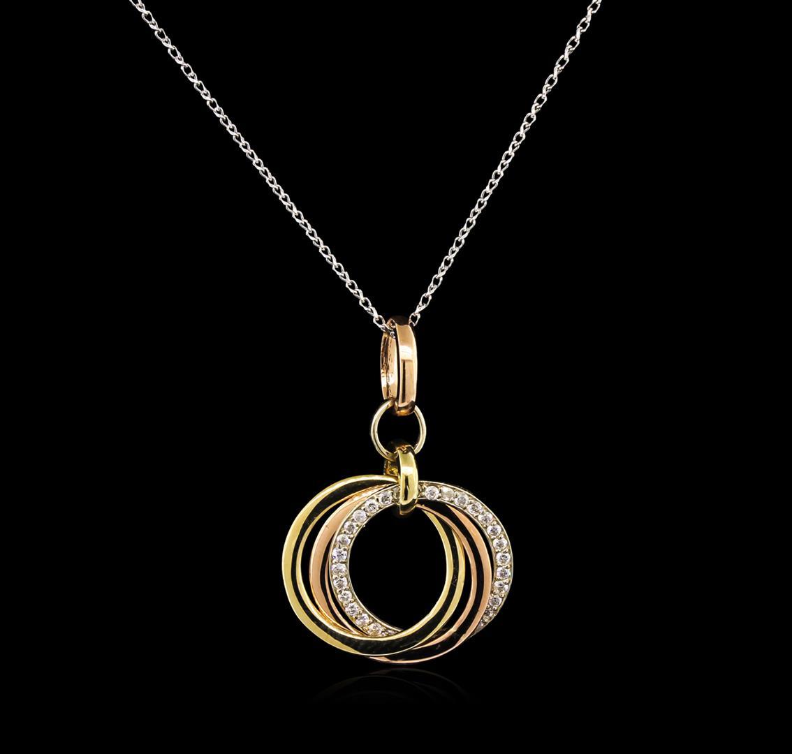 0.28 ctw Diamond Pendant With Chain - 14KT Rose Gold