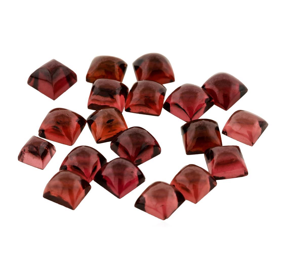 11.10 ctw. Natural Square Cabochon Garnet Parcel of Twenty