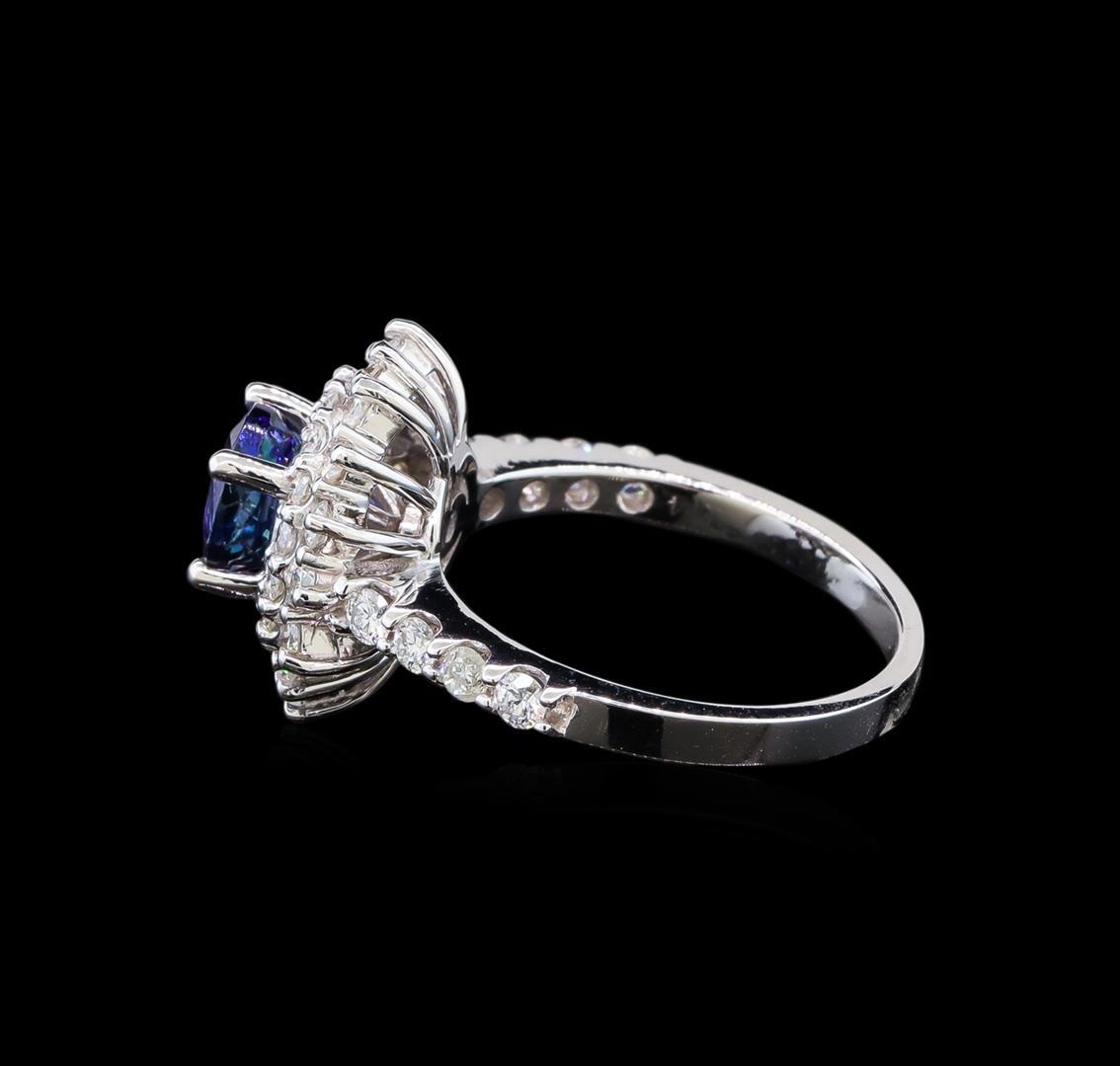 14KT White Gold 1.14 ctw Tanzanite and Diamond Ring