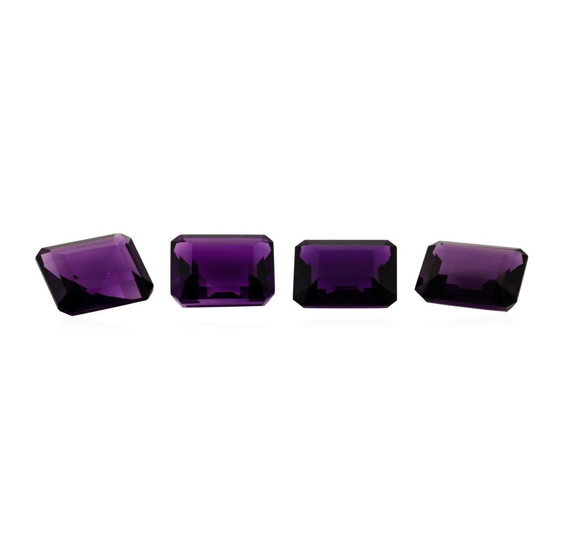 22.28 ctw. Natural Emerald Cut Amethyst Parcel of Four