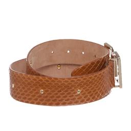 Dolce & Gabbana Brown Snakeskin Rhinestone Buckle Belt