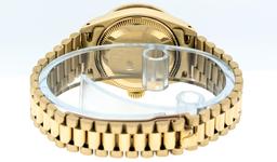 Rolex Ladies 18K Yellow Gold Sapphire And Blue Vignette Diamond President Wristw