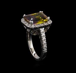 5.88 ctw Ametrine and Diamond Ring - 14KT White Gold