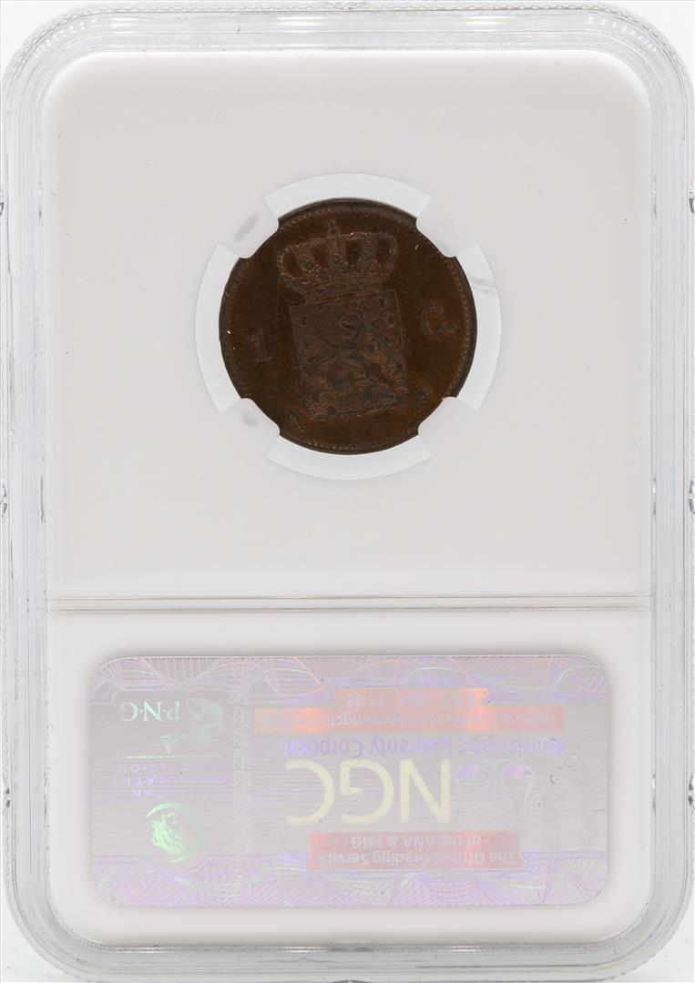 1877 Netherland Cent KM-100 NGC MS64 BN