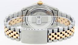 Rolex Mens 2 Tone 14K Blue Diamond 36MM Datejust Wristwatch