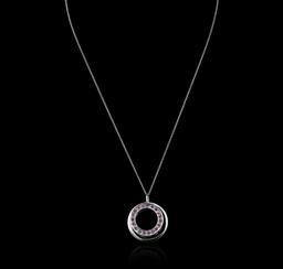 14KT White Gold 1.00 ctw Pink Sapphire Pendant With Chain