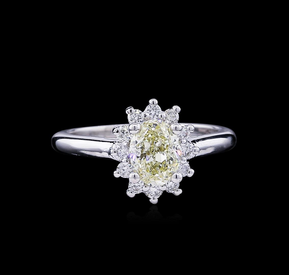 1.37 ctw Fancy Light Yellow Diamond Ring - 14KT White Gold