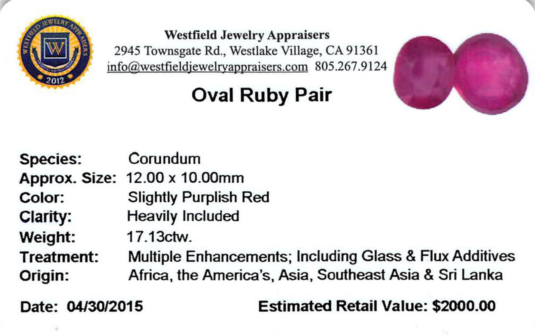 17.13 ctw Oval Mixed Ruby Parcel