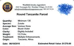13.21 ctw Round Mixed Tanzanite Parcel