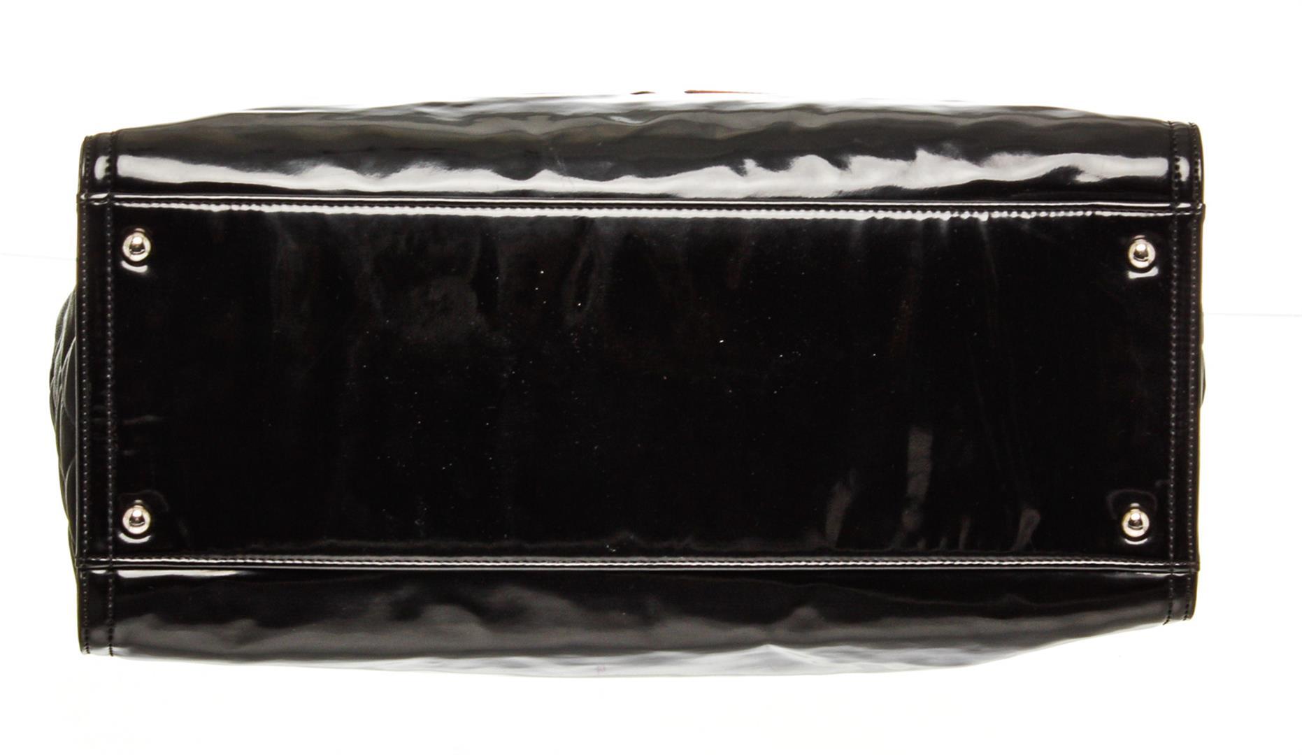Chanel Black Patent Leather CC Lipstick Tote Bag