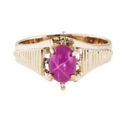 0.50 ctw Lindy Star Ruby Ring - 10KT Yellow Gold