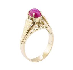 0.50 ctw Lindy Star Ruby Ring - 10KT Yellow Gold