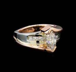 1.45 ctw Diamond Ring - 14KT White and Rose Gold