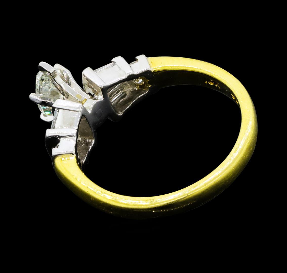 1.01 ctw Diamond Ring - -18KT Yellow Gold and Platinum