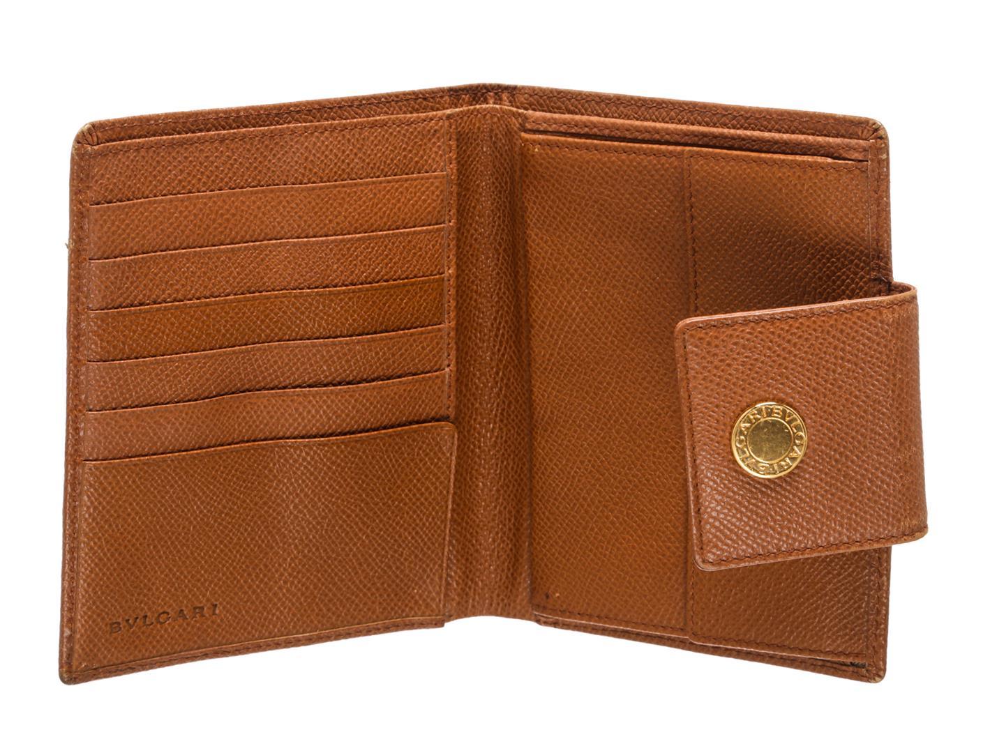 Bvlgari Brown Leather Bifold Wallet