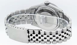 Rolex Mens Stainless Steel Mother Of Pearl Diamond 36MM Datejust Wristwatch