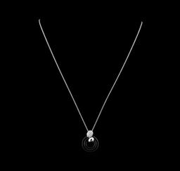 0.25 ctw Diamond Pendant with Chain - 14KT White Gold