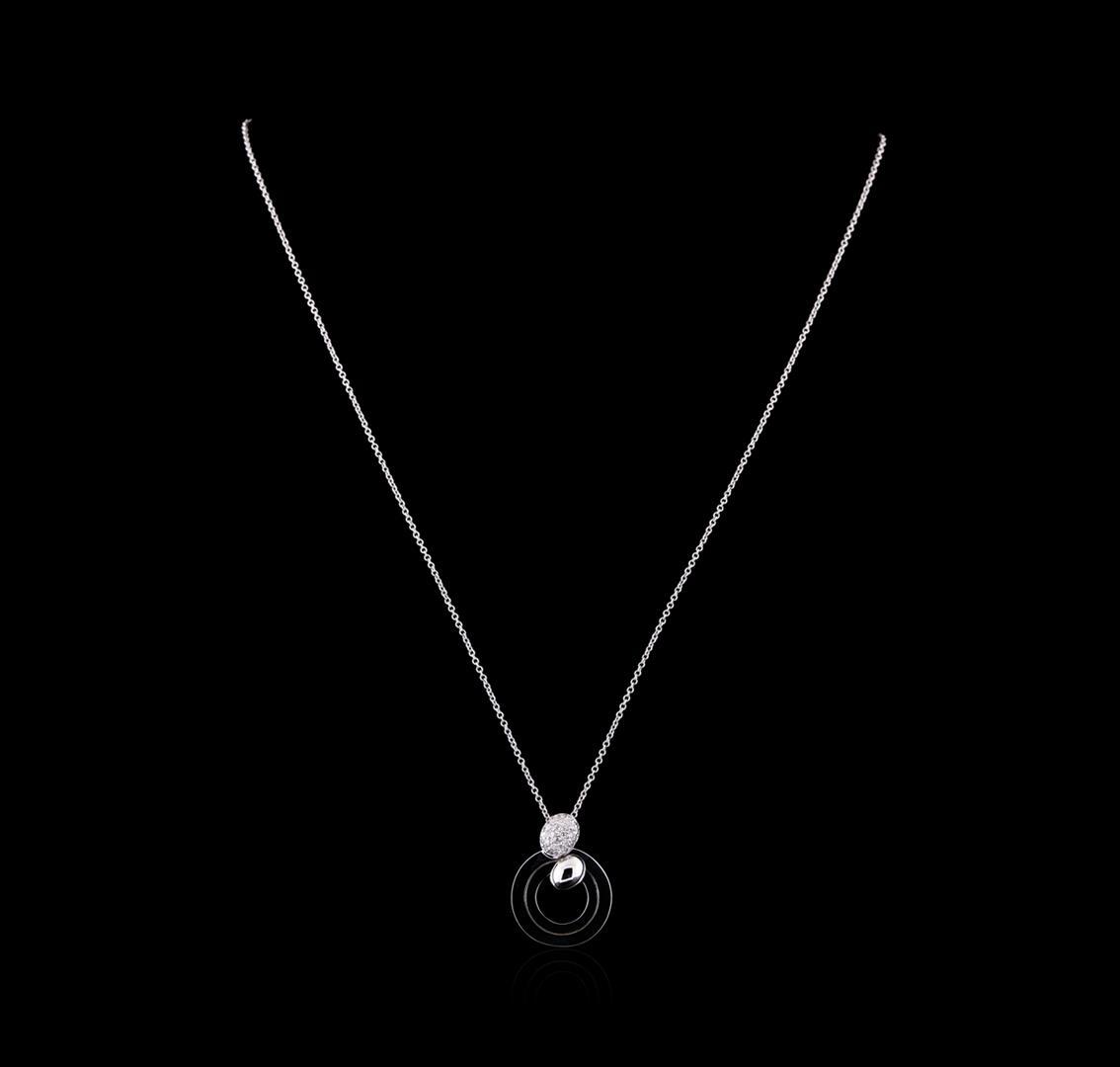 0.25 ctw Diamond Pendant with Chain - 14KT White Gold