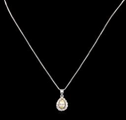 1.42 ctw Diamond Pendant With Chain - 14KT White Gold