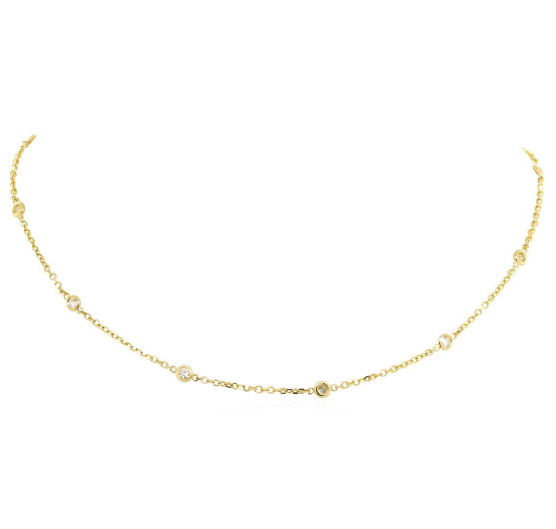 0.7 ctw Diamond Necklace - 14KT Yellow Gold