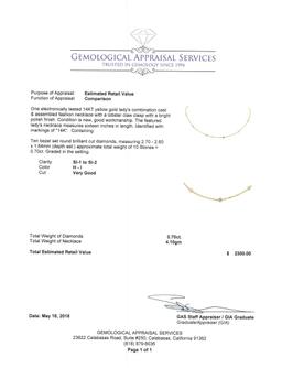 0.7 ctw Diamond Necklace - 14KT Yellow Gold