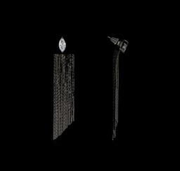 Dangle Crystal Teardrop Earrings - Black Rhodium Plated