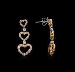 1.33 ctw Diamond Earrings - 18KT Two-Tone Gold