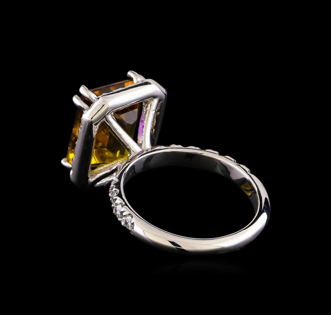 4.87 ctw Ametrine and Diamond Ring - 14KT White Gold