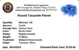 12.66 ctw Round Mixed Tanzanite Parcel