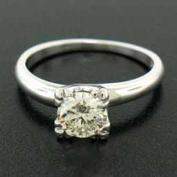 14k White Gold 0.83 ctw I VVS2 Round Brilliant Cut Diamond Solitaire Ring