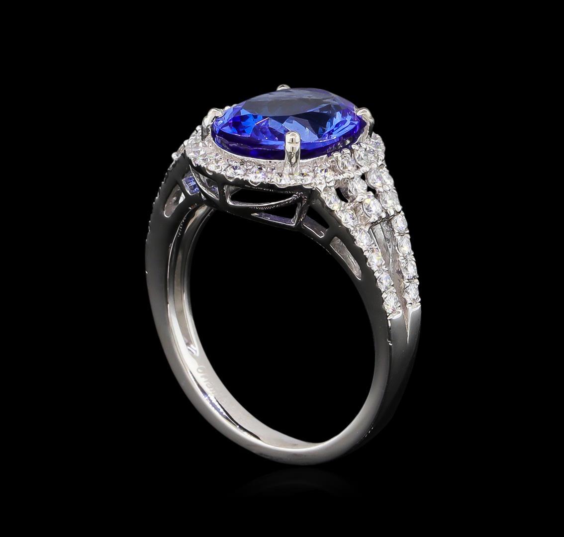 3.38 ctw Tanzanite and Diamond Ring - Platinum