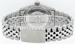 Rolex Mens Stainless Steel MOP Diamond Lugs & Sapphire String Datejust Wristwatc