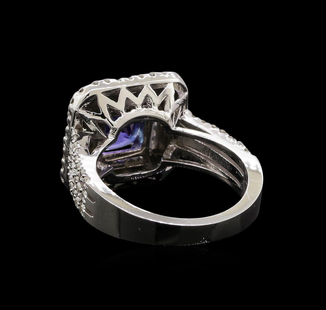 14KT White Gold 2.93 ctw Tanzanite and Diamond Ring