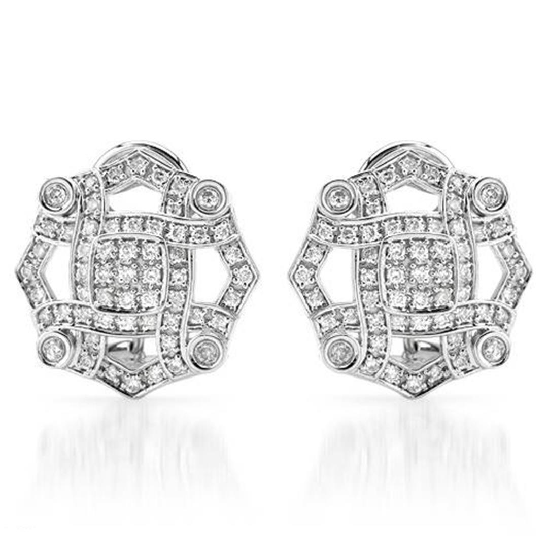 14k White Gold 0.71CTW Diamond Earrings, (SI2-SI3/G-H)