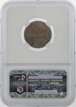 1844 Switzerland 10C Geneva Billon Coin NGC MS66